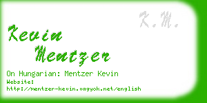 kevin mentzer business card